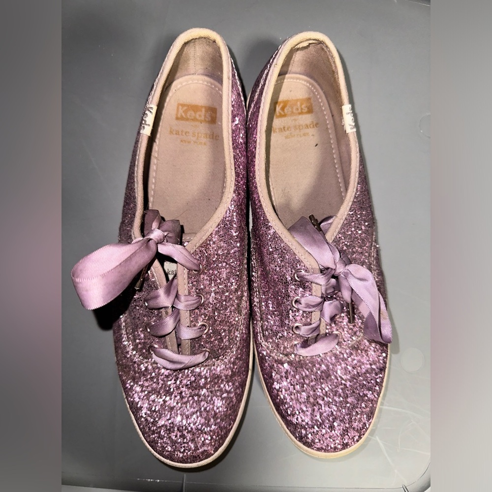 Keds Purple Sequin Wedding Sneakers Size 8.5